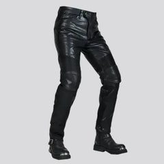 Mid-waist wax moto jeans for men