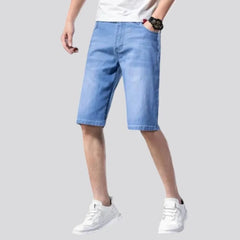 Thin straight men's jean shorts