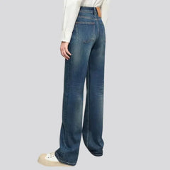 Straight whiskered jeans