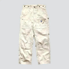 Mid-waist straight workwear jeans for men