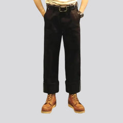 Selvedge black jeans for men