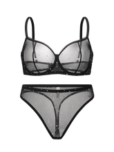 Sexy Black Lace Sequin Bra