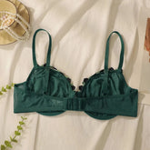 Sexy Green Lace Underwire Unpadded Bra