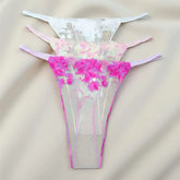 Sexy Transparent Flowers Thong