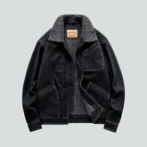 Sherpa color jean jacket for men