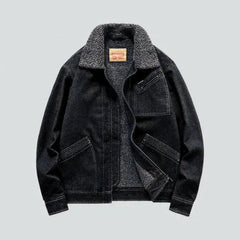 Sherpa color jean jacket for men