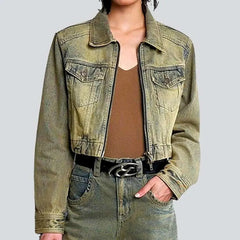 Short y2k denim jacket for women