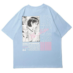 Printed Letters Rounded Collar Soft Cotton Tee