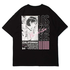 Printed Letters Rounded Collar Soft Cotton Tee