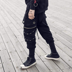 Zippers Multi Pockets Ring Pants