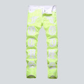 Skinny acid men's green jeans