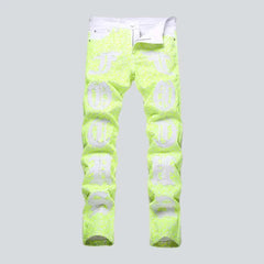 Skinny acid men's green jeans