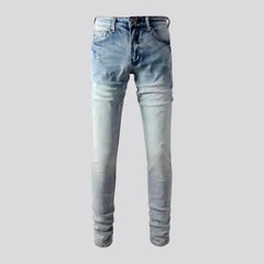 Skinny men's furrowed jeans