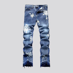 Skinny men's raw-hem jeans