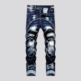 Skinny patchwork jeans for men