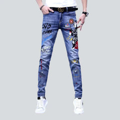 Skinny whiskered jeans for men