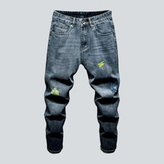 Slightly men's embroidered jeans