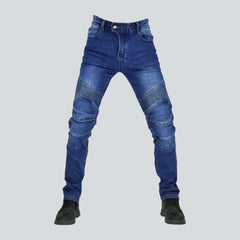 Slim stonewashed riding jeans for men
