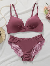 Solid Color Lace Bra