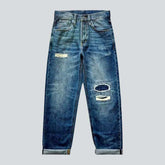 Stitched self-edge jeans for men