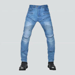 Stonewashed moto jeans for men
