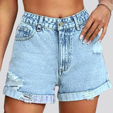 Straight jeans shorts for women