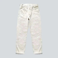 Straight monochrome self-edge jeans