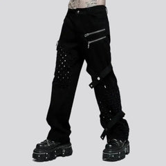 Straight zipper-button jeans for men