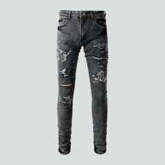 Street men's grey jeans