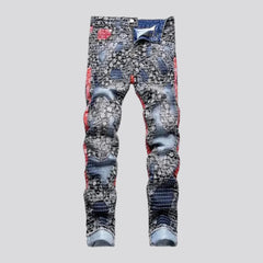 Street ornament jeans for men