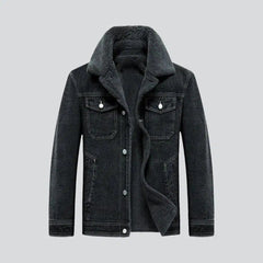 Street sherpa denim jacket for men