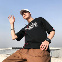 Streetwear Classic Japanese Ninja Graffiti Printed Stylish Tee