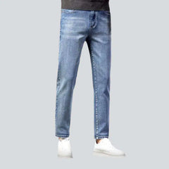 Tapered stonewashed jeans for men
