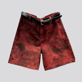 Tie-dyed high-waist denim shorts