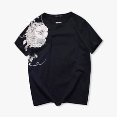 Koi Floral Shirt Black