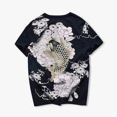 Koi Floral Shirt Black