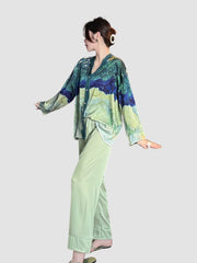 Van Gogh inspired silky pajamas