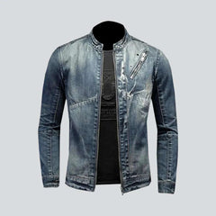 Vintage outerwear biker men's jeans jacket