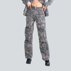 Voluminous pockets street jeans for women