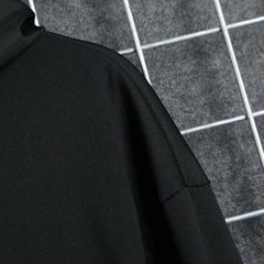 Black Hooded Long Streamer Stylish Hoodie