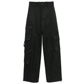 Black Personalized Belt Cargo Pants
