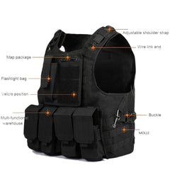 Buckle Tape Belts Multi Pockets Vest
