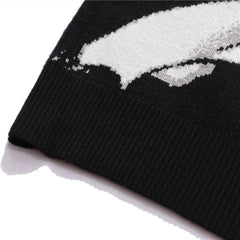 Cartoon Embroidered Rounded Collar Sweatshirt