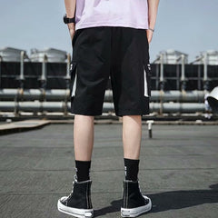 Casual Pocket Black/White Shorts Pants