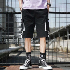 Casual Pocket Black/White Shorts Pants