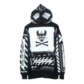 Cyberpunk Mechanical Skull Print Cotton Hoodie