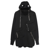 Dark Zipper Multi-pocket Sunglasses Hoodie