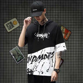 Double Color Stitching Hooded Tee