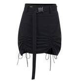 Drawstring Buckle Belt Skirt