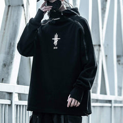 Functional Double Zipper Turtleneck Hoodie